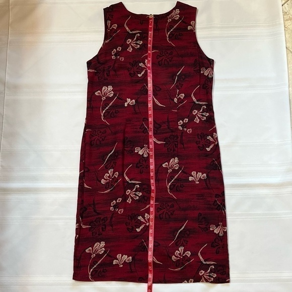 $5 ADD ON with $15+ Bundle Sag Harbor Sheath‎ Dress VTG Red Tropical Sz M EUC - Picture 8 of 10